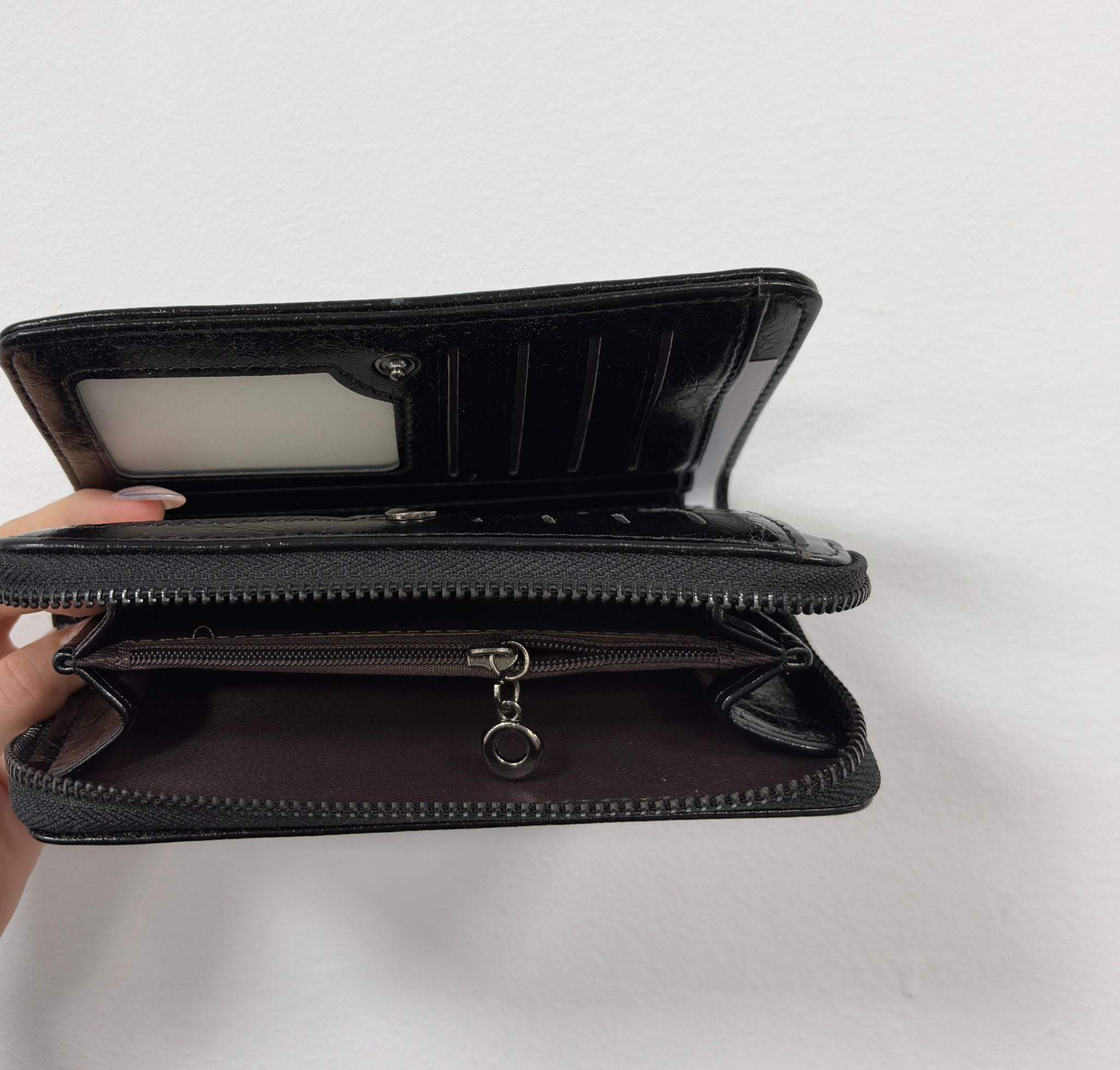 Conjunto cartera charol